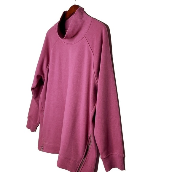 ATHLETA Side Zipper Cozy Karma Funnel Neck Pullover Sweatshirt Top Size XL Tall - Picture 4 of 16